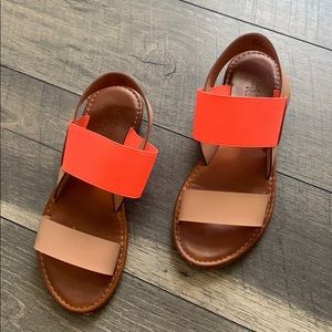 Tan Orange Flats Sandals